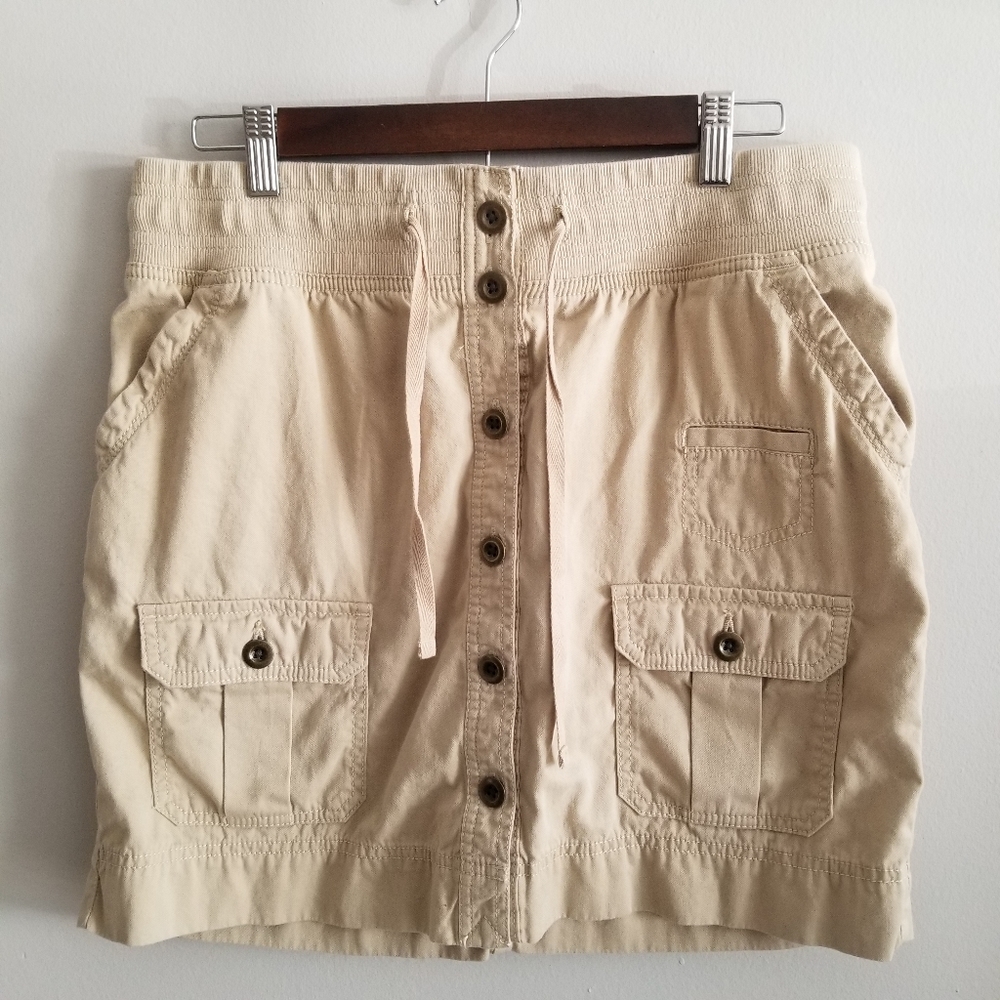 Tommy Hilfiger Khaki Cargo Button Down Skirt Size 10